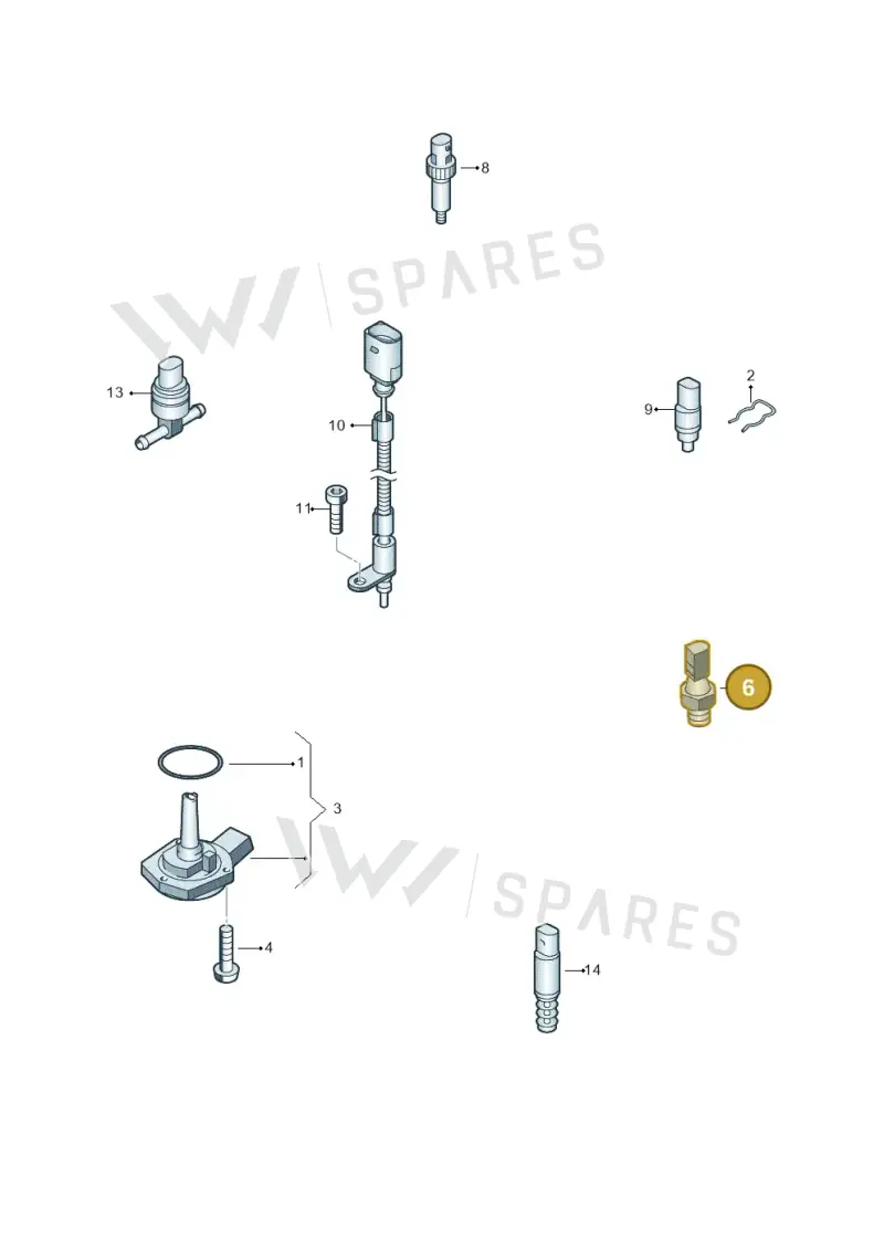 059919081H — Volkswagen Touareg (2012-2014) diagram 693919600, position 6