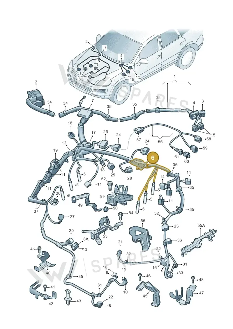 059971824A — Volkswagen Touareg BlueMotion (2014-2018) diagram 693971120, position 6