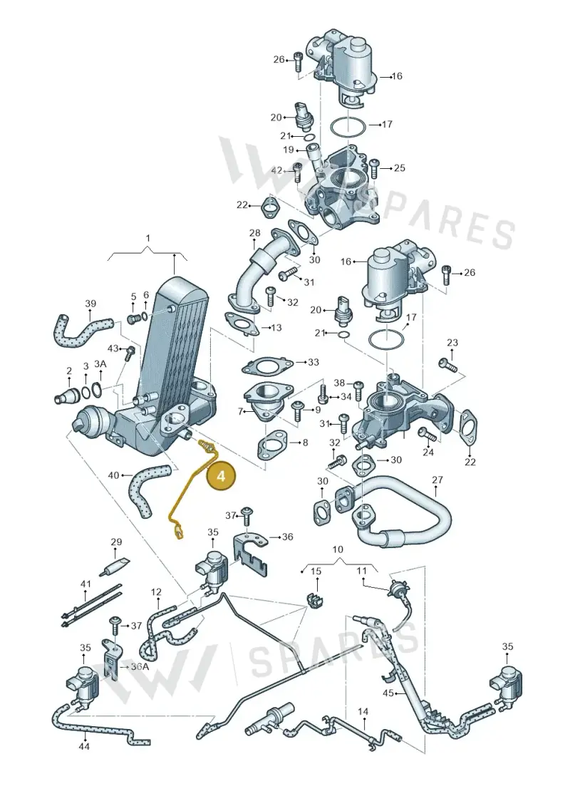 05A906088 — Volkswagen Touareg BlueMotion (2014-2018) diagram 693131500, position 4