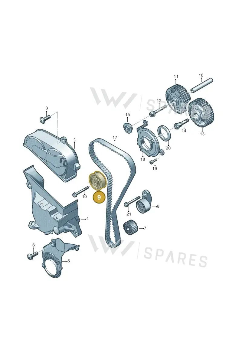 05C109479A — Volkswagen Golf 2.0 BlueMotion (2019-2024) diagram 837109053, position 9
