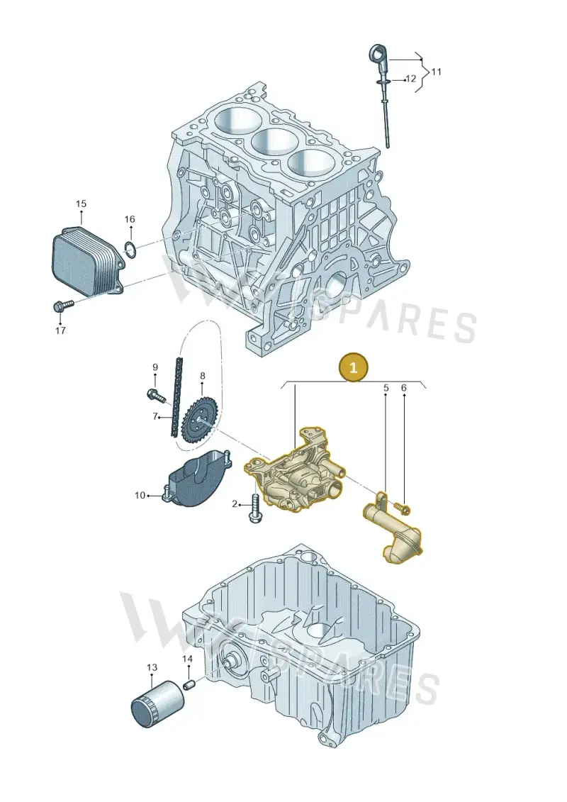 05C115103 — Volkswagen Golf 2.0 BlueMotion (2019-2024) diagram 5h0115002, position 1
