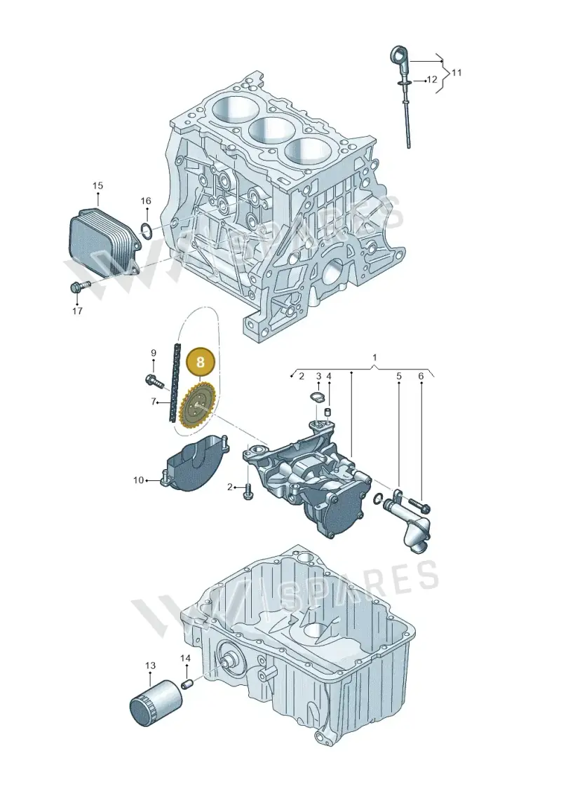 05C115121A — Volkswagen Taigo (2021-2024) diagram 587115010, position 8