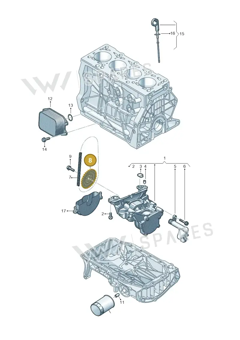 05C115121A — Volkswagen Passat estate (2023-) diagram 813115040, position 8