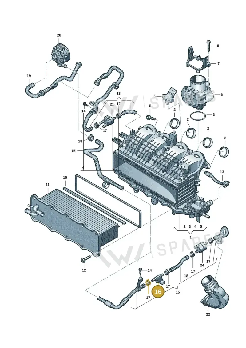 05C906052 — Volkswagen Multivan (2021-) diagram 7t0133040, position 16