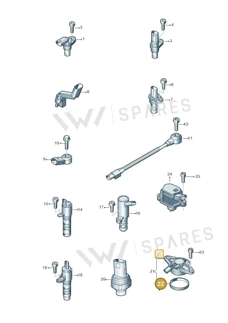 05C906145A — Volkswagen Polo 1.0 BlueMotion (2017-2024) diagram 837906300, position 22