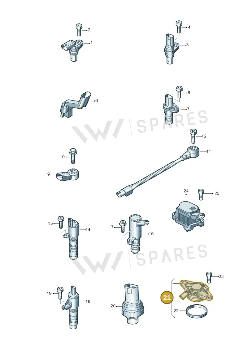 05C906423F — Volkswagen Polo 1.0 BlueMotion (2017-2024) diagram 837906300, position 21