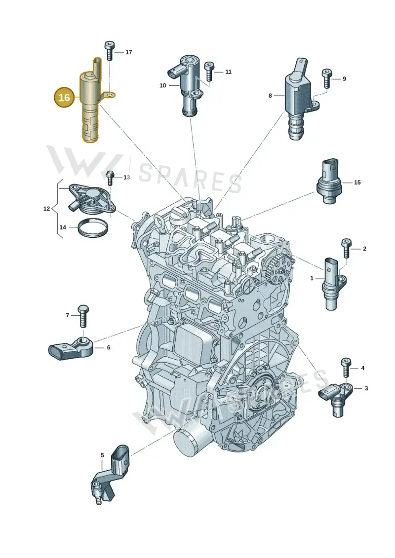 05C906455A — Volkswagen Taigo (2021-2024) diagram 907601007, position 16
