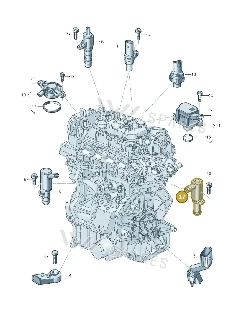 05C906455E — Audi A1 Sportback (2018-2025) diagram 907601111, position 17
