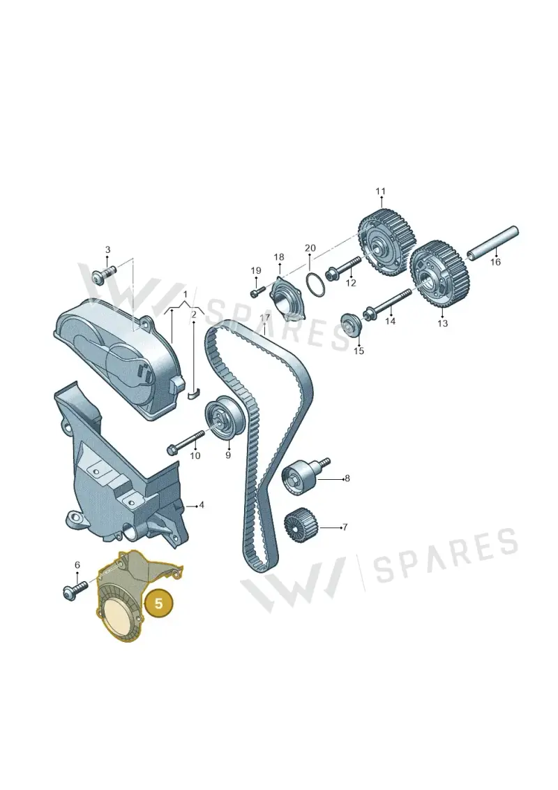 05E109175C — Volkswagen Tiguan 2.0 4Motion (2017-2024) diagram 708109270, position 5