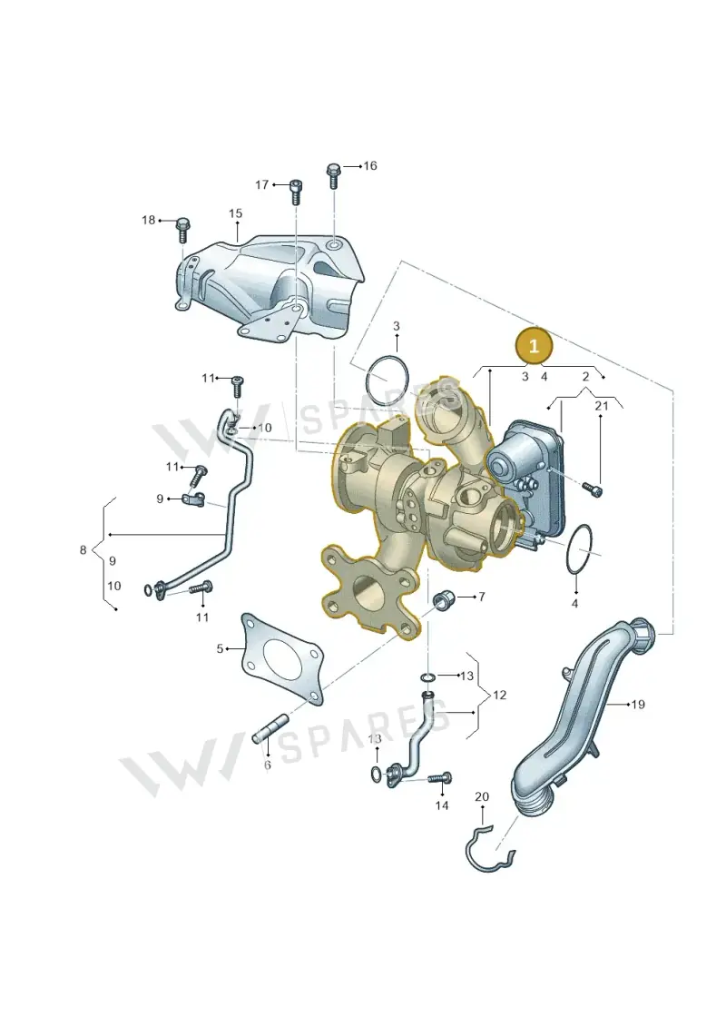05E145701K — Audi A1 Sportback (2018-2025) diagram 827145010, position 1