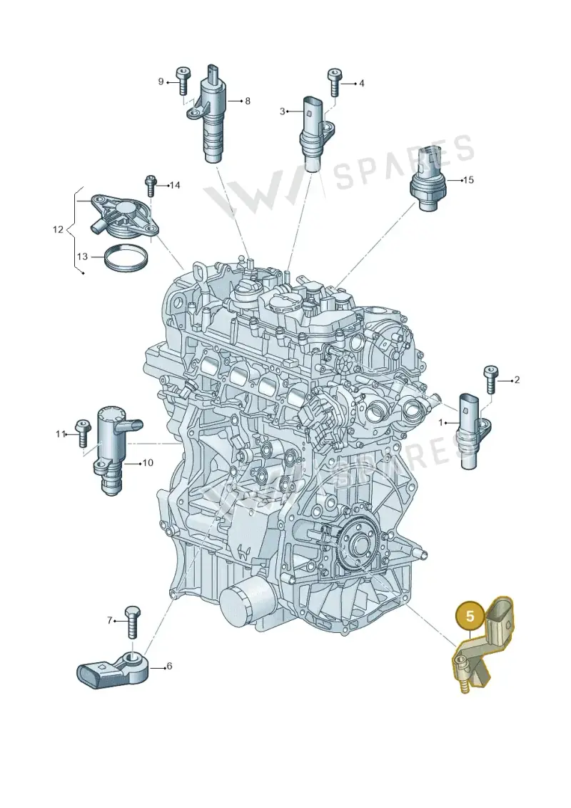 05E906433A — Volkswagen Caddy Maxi Kombi (2020-2024) diagram 907601025, position 5