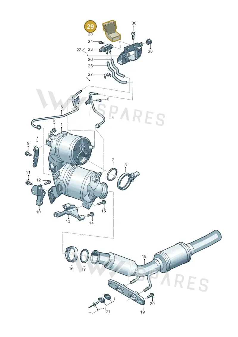 05E971461B — Volkswagen Tiguan 2.0 4Motion (2017-2024) diagram 884253030, position 29