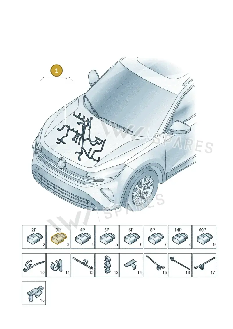 05E971610AA — Volkswagen Tiguan (2023-2025) diagram 57x971170, position 1