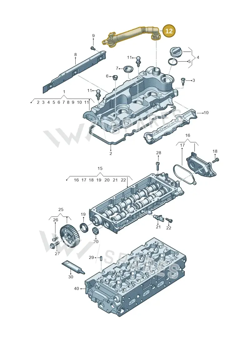 05L103493F — Audi A5 Limousine (2024-2025) diagram fys103700, position 12
