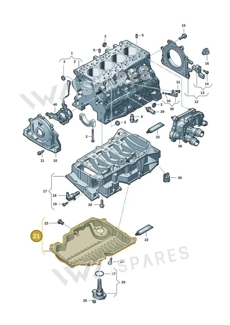 05L103602 — Audi Q2 2.0 TDI (2016-2018) diagram 596103501, position 21