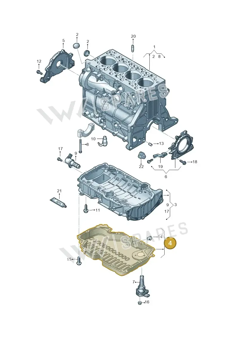 05L103602 — Skoda Octavia (2019-2022) diagram 5h0103036, position 4