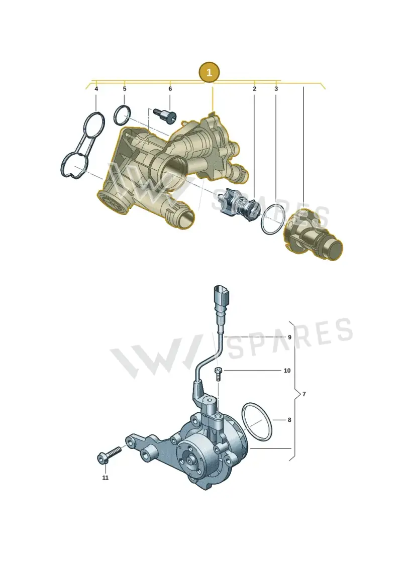 05L121111S — Volkswagen Golf 2.0 BlueMotion (2019-2024) diagram 7t0121080, position 1