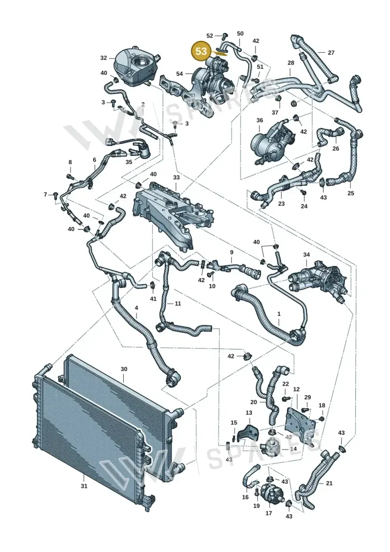 05L121290 — Volkswagen Tiguan 2.0 4Motion (2017-2024) diagram 833121053, position 53