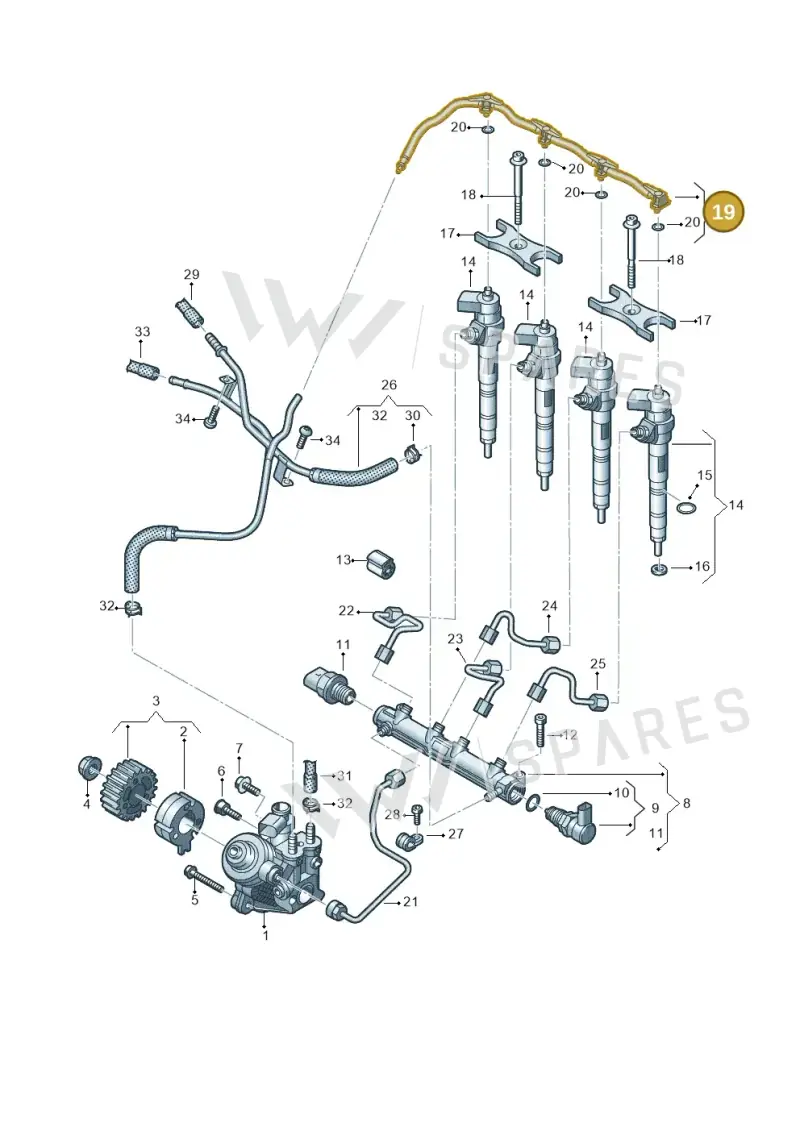 05L130235 — Volkswagen Tiguan 2.0 4Motion (2017-2024) diagram 793130020, position 19