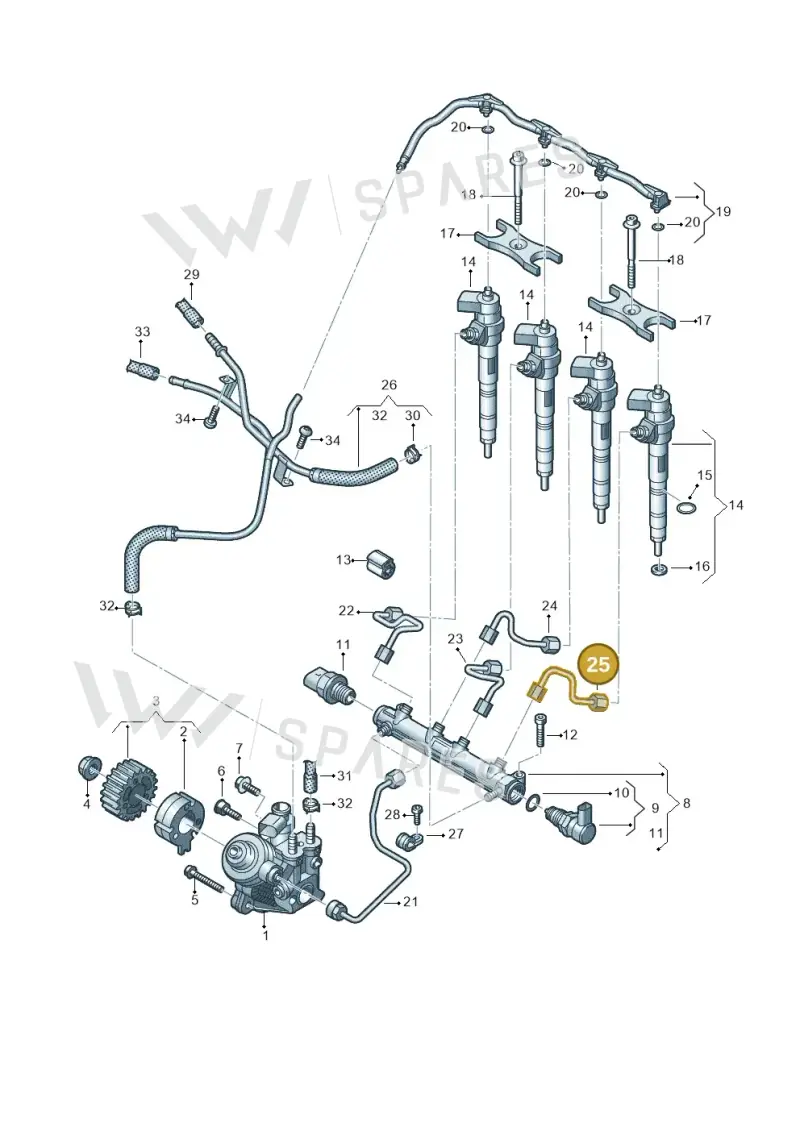 05L130304 — Volkswagen Tiguan 2.0 4Motion (2017-2024) diagram 793130020, position 25