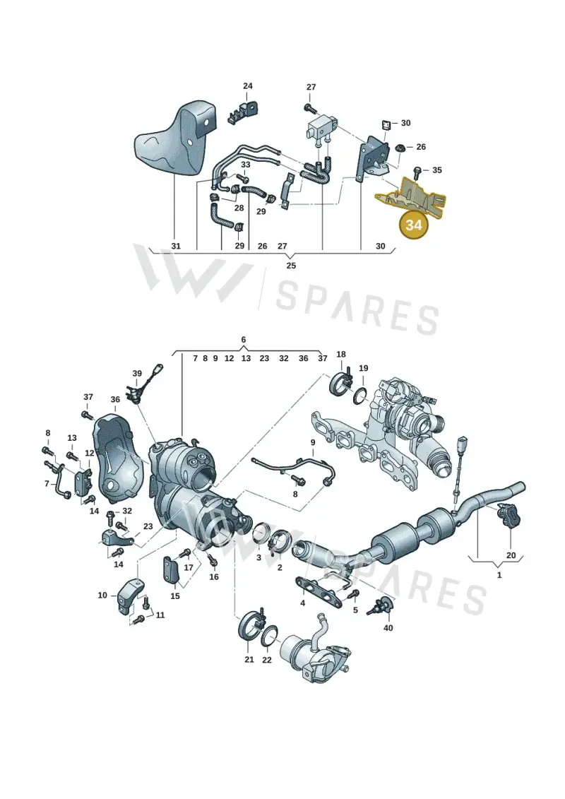 05L131121M — Volkswagen Golf 2.0 BlueMotion (2019-2024) diagram 2ka253050, position 34