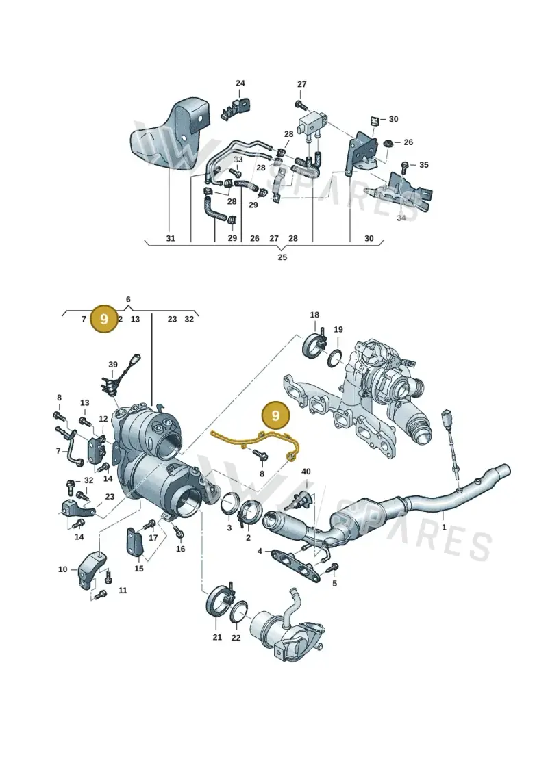 05L131582J — Volkswagen Golf 2.0 BlueMotion (2019-2024) diagram 793253055, position 9