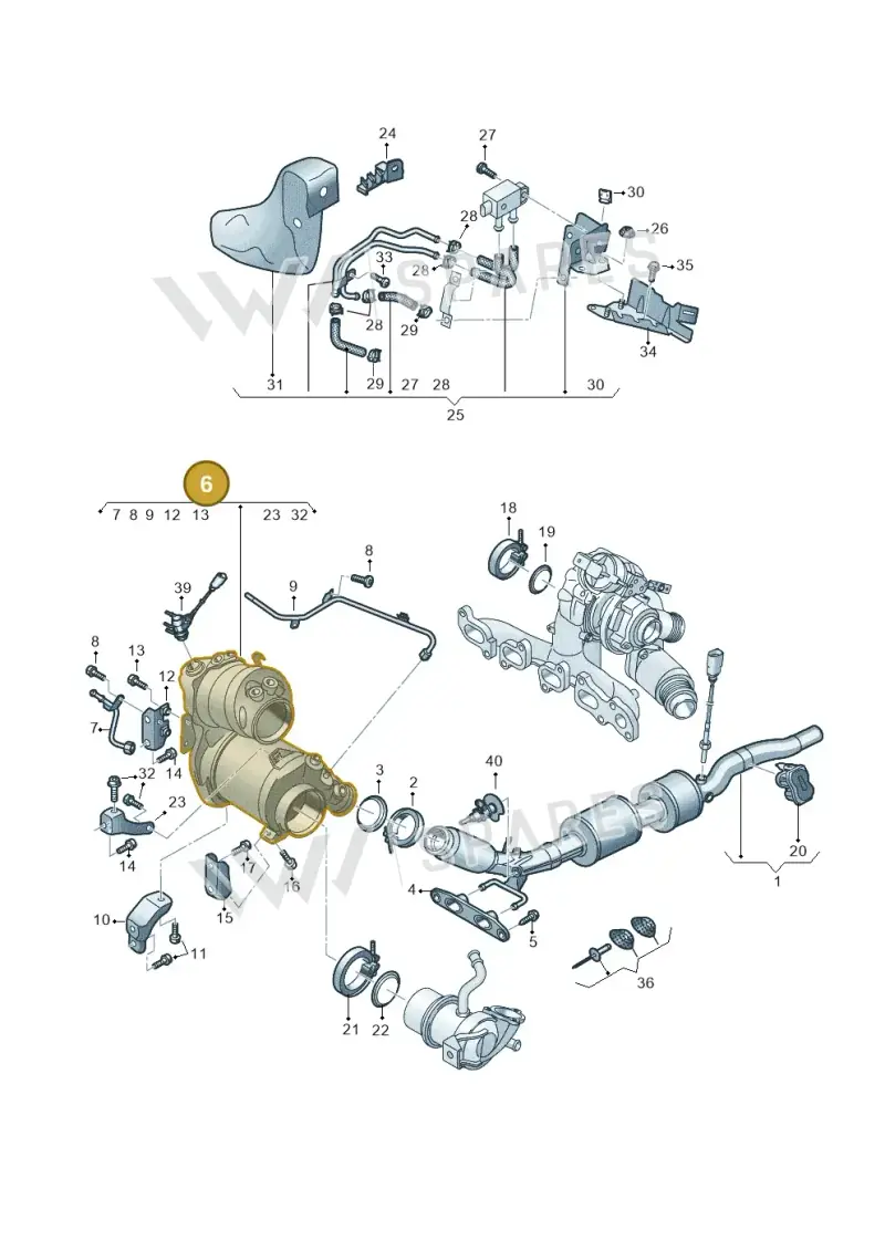 05L131606BX — Audi Q3 (2018-2025) diagram 884253072, position 6