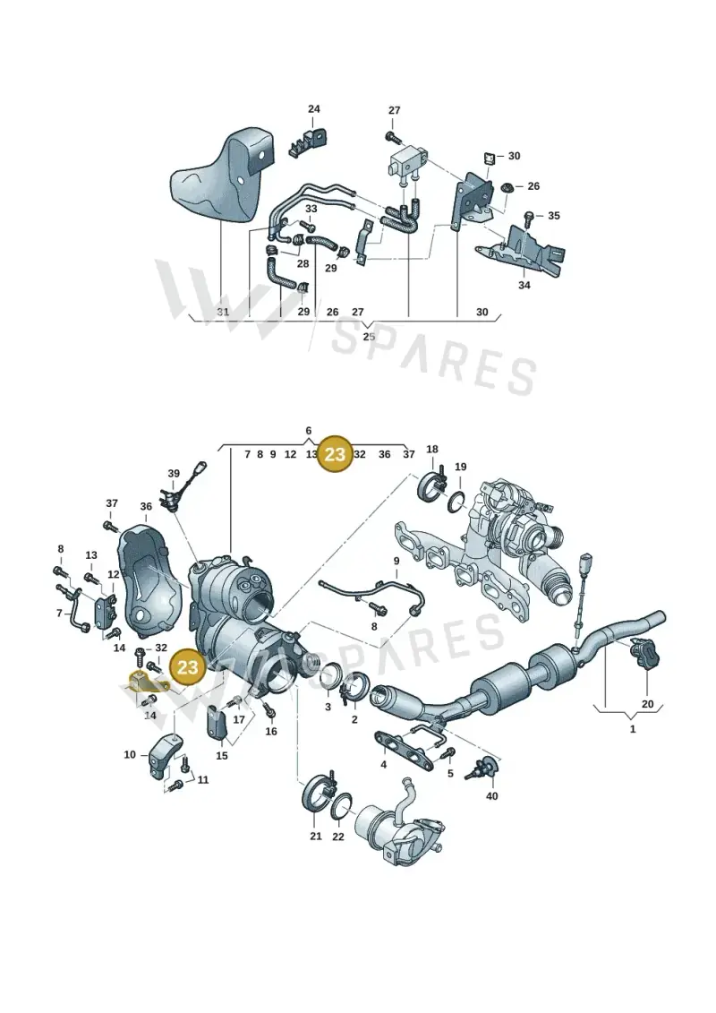 05L131645N — Volkswagen Golf 2.0 BlueMotion (2019-2024) diagram 2ka253050, position 23