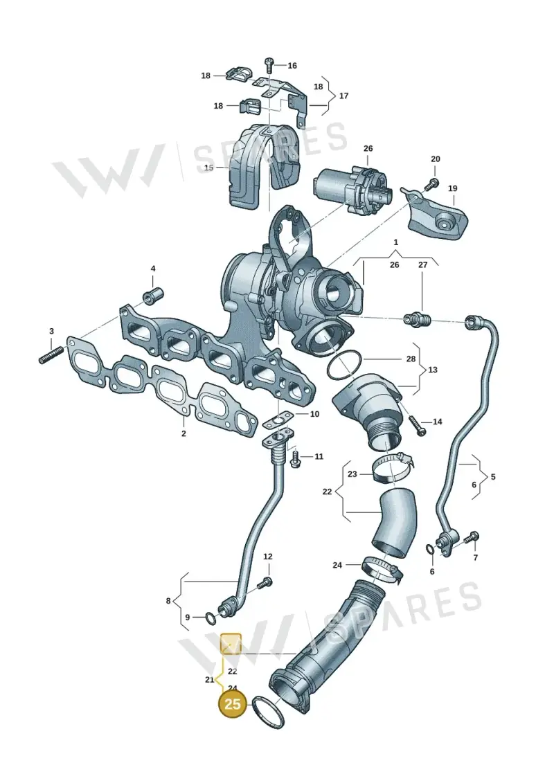 05L145187 — Volkswagen Passat estate (2023-) diagram 5h0145500, position 25