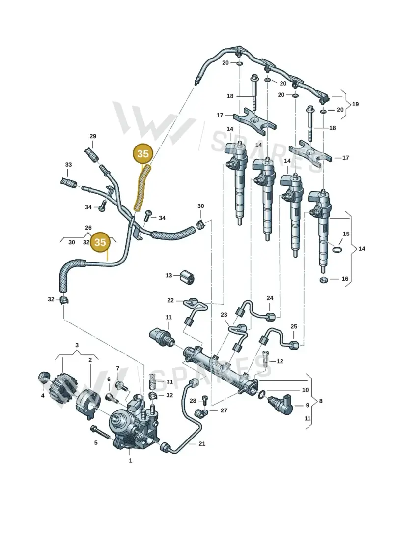 05L201908E — Volkswagen Passat estate (2023-) diagram 2ka130010, position 35