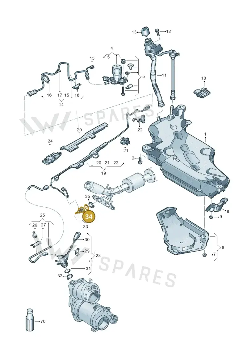 05L253115A — Volkswagen Golf 2.0 BlueMotion (2019-2024) diagram 5h0253102, position 34