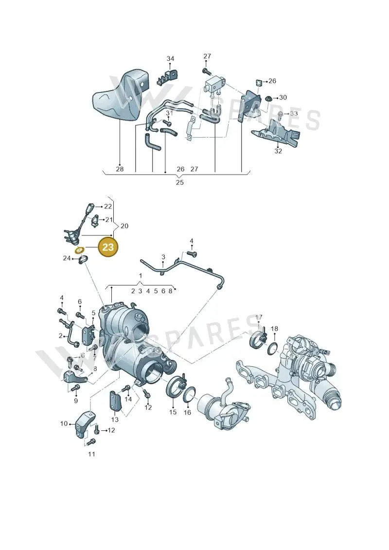 05L253115C — Volkswagen Arteon (2017-2023) diagram 3j0253162, position 23