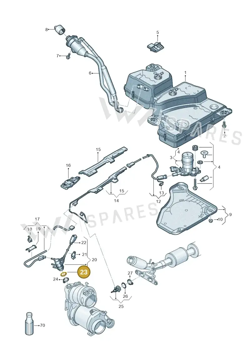 05L253115C — Volkswagen Tiguan 2.0 4Motion (2017-2024) diagram 884253102, position 23