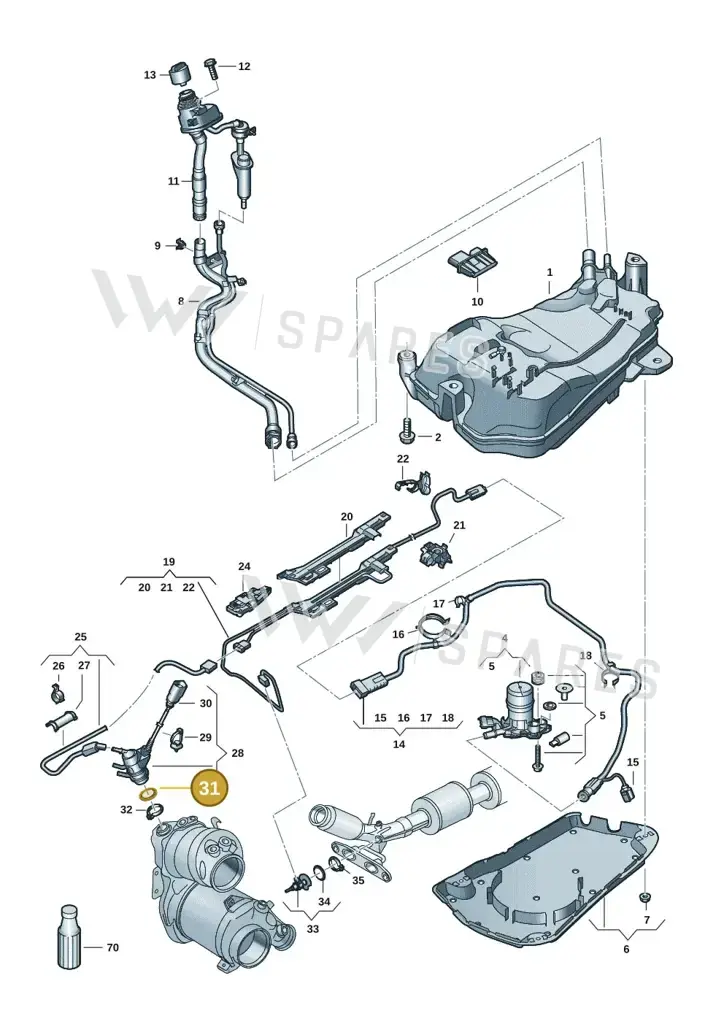 05L253115C — Volkswagen Golf 2.0 BlueMotion (2019-2024) diagram 5h0253104, position 31