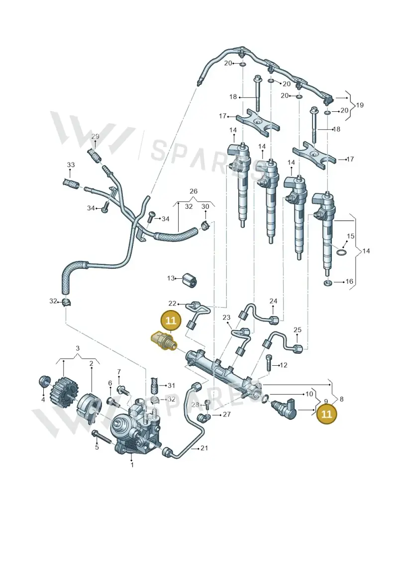 05L906054A — Volkswagen Tiguan 2.0 4Motion (2017-2024) diagram 793130020, position 11