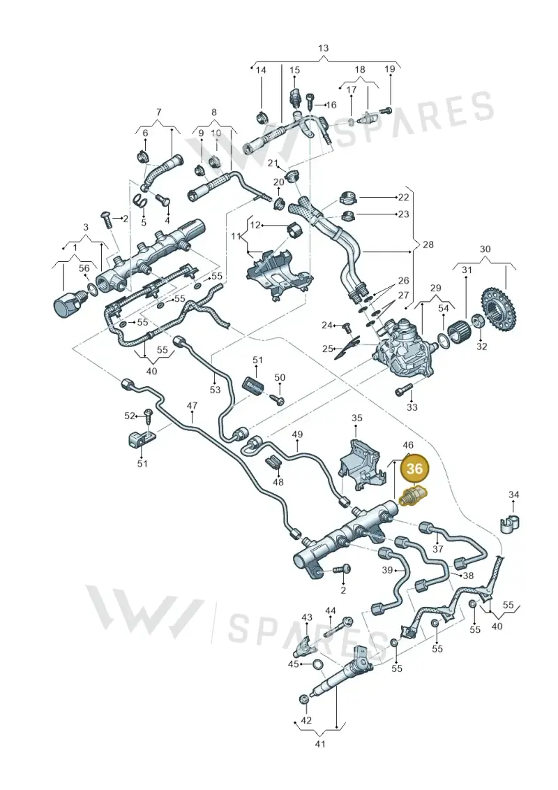 05L906054A — Volkswagen Touareg (2017-2023) diagram 896130097, position 36