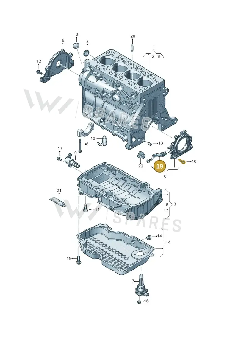05L906433A — Volkswagen Caddy Maxi Kombi (2020-2024) diagram 5h0103036, position 19