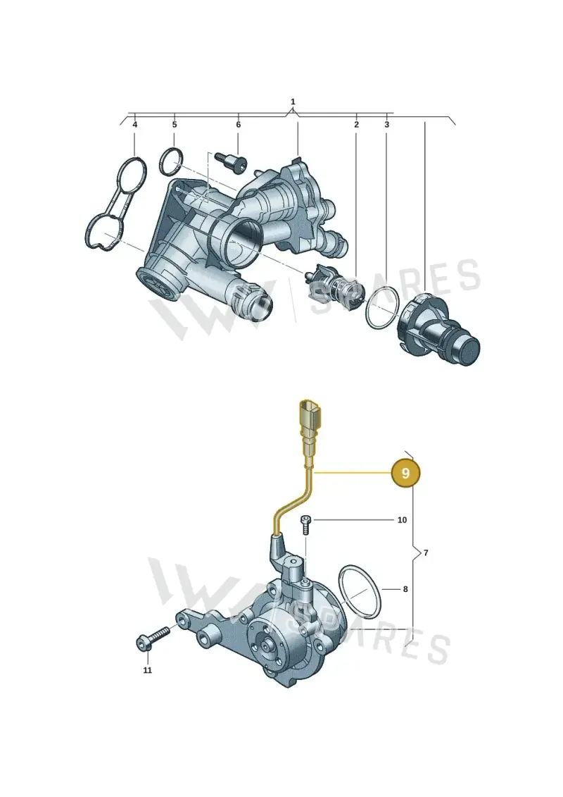 05L907284 — Volkswagen Multivan (2021-) diagram 7t0121080, position 9