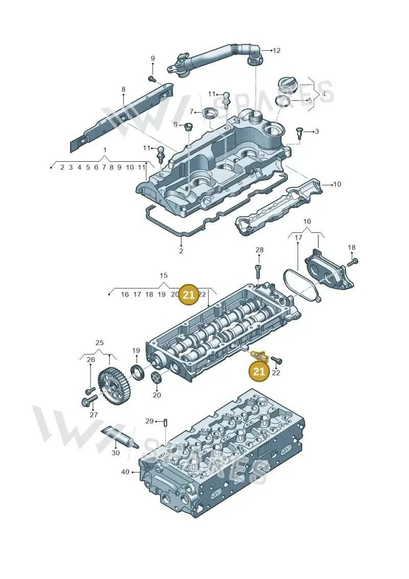 05L907601A — Audi A5 Limousine (2024-2025) diagram fys103700, position 21