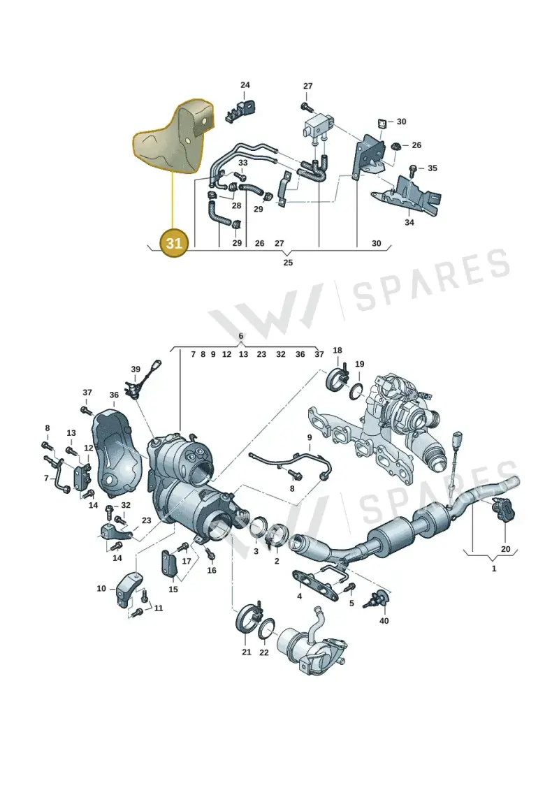 05L971461C — Volkswagen Golf 2.0 BlueMotion (2019-2024) diagram 2ka253050, position 31