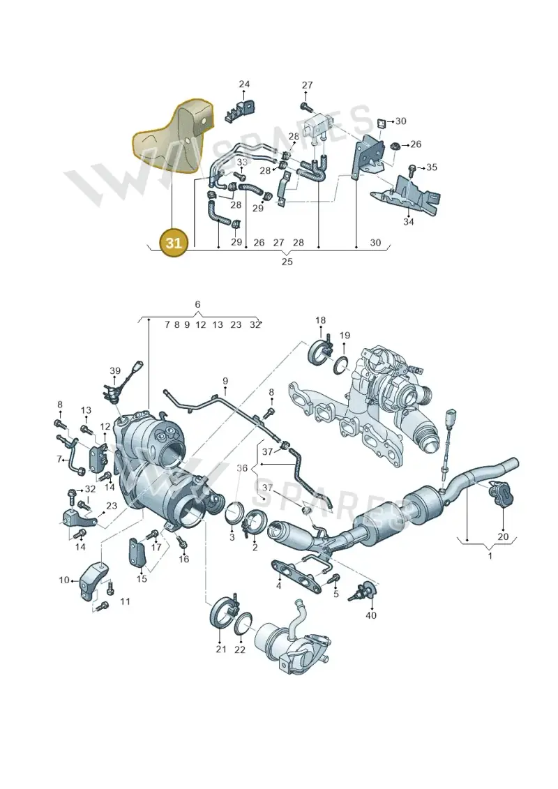 05L971461C — Volkswagen Golf 2.0 BlueMotion (2019-2024) diagram 793253054, position 31