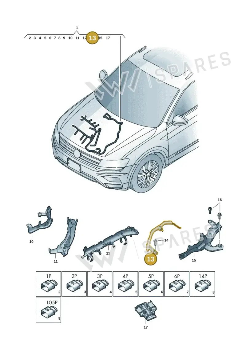 05L971824E — Volkswagen Tiguan 2.0 4Motion (2017-2024) diagram 833971016, position 13