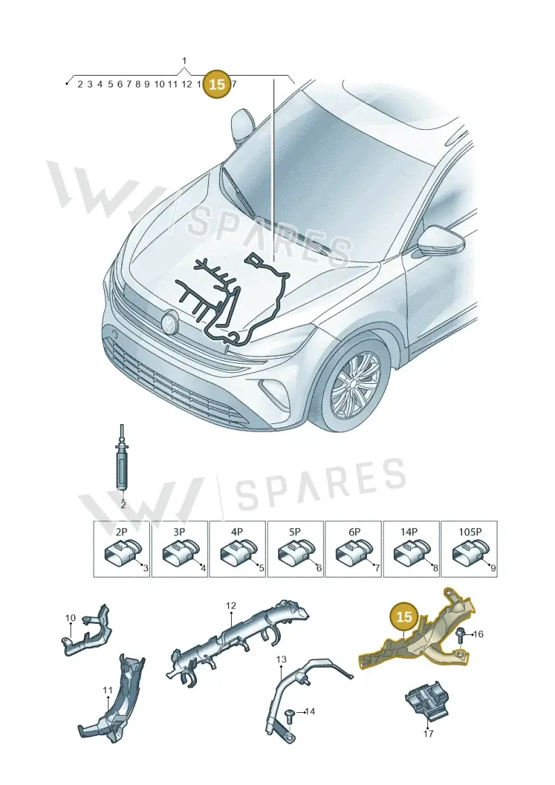 05L971824F — Volkswagen Tiguan 2.0 (2023-) diagram 57x971285, position 15