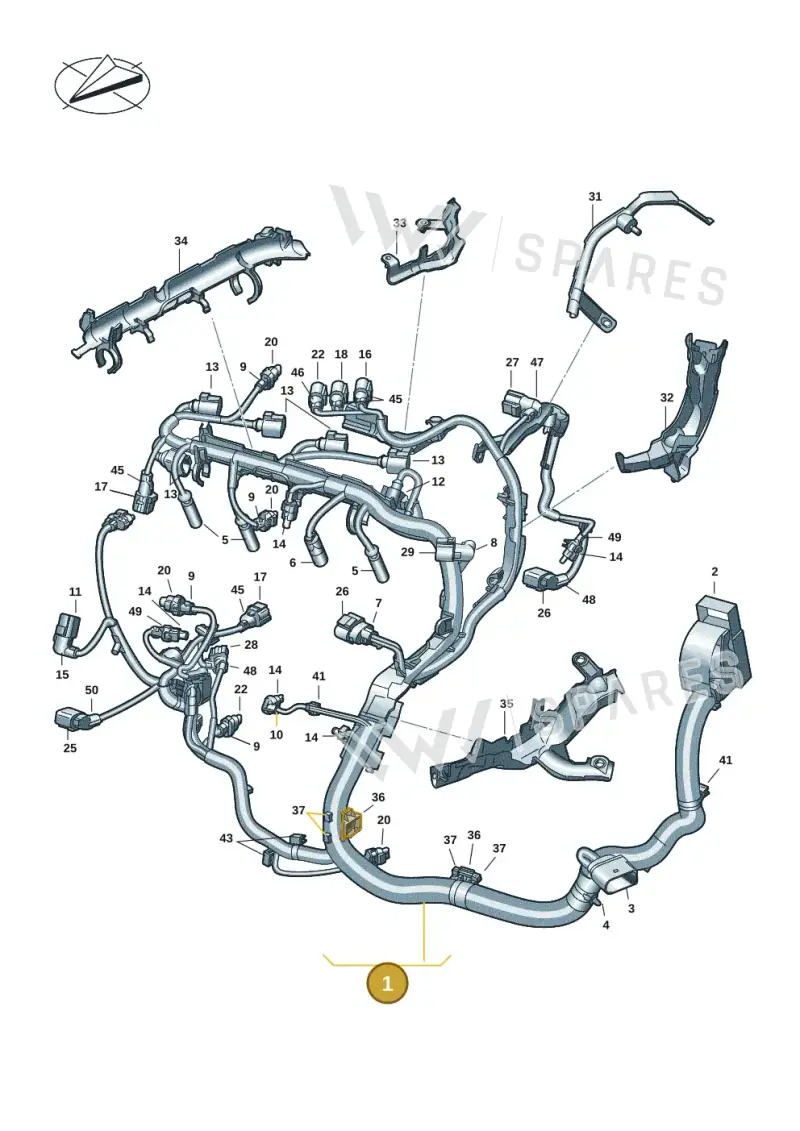 05L972610K — Volkswagen Golf 2.0 BlueMotion (2019-2024) diagram 5h0971016, position 1