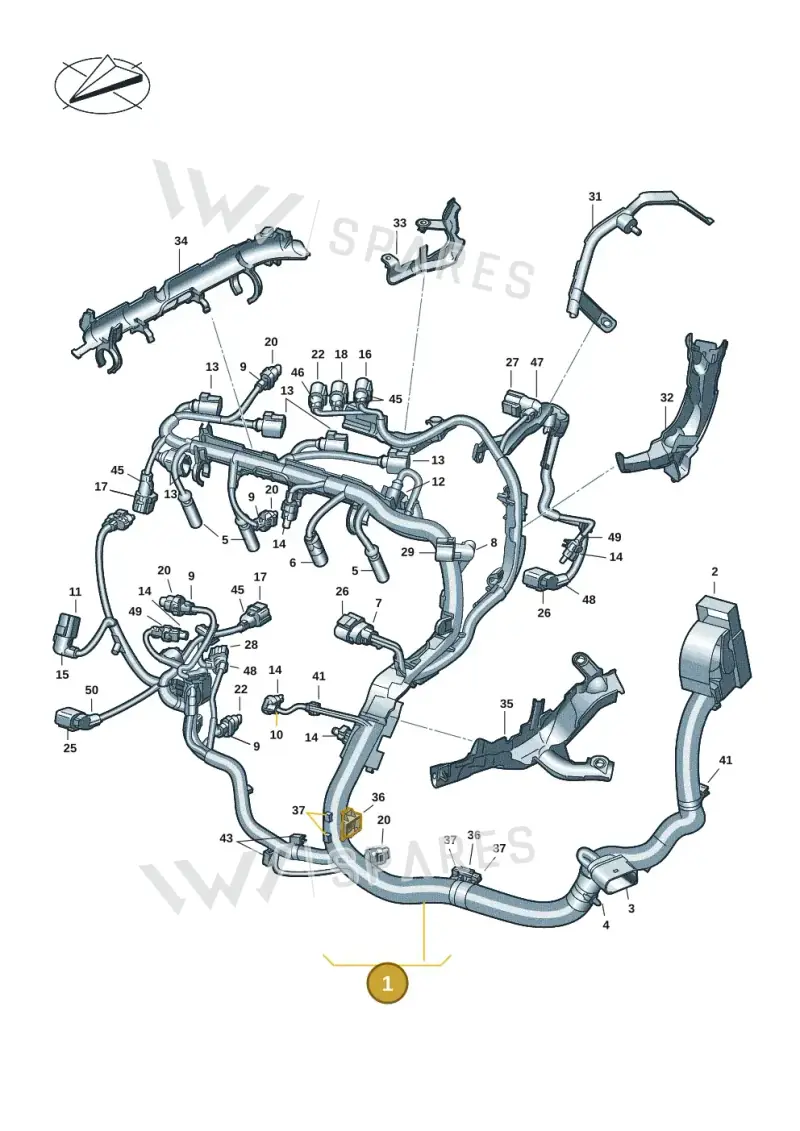 05L972610 — Volkswagen Golf (2019-2025) diagram 5h0971010, position 1