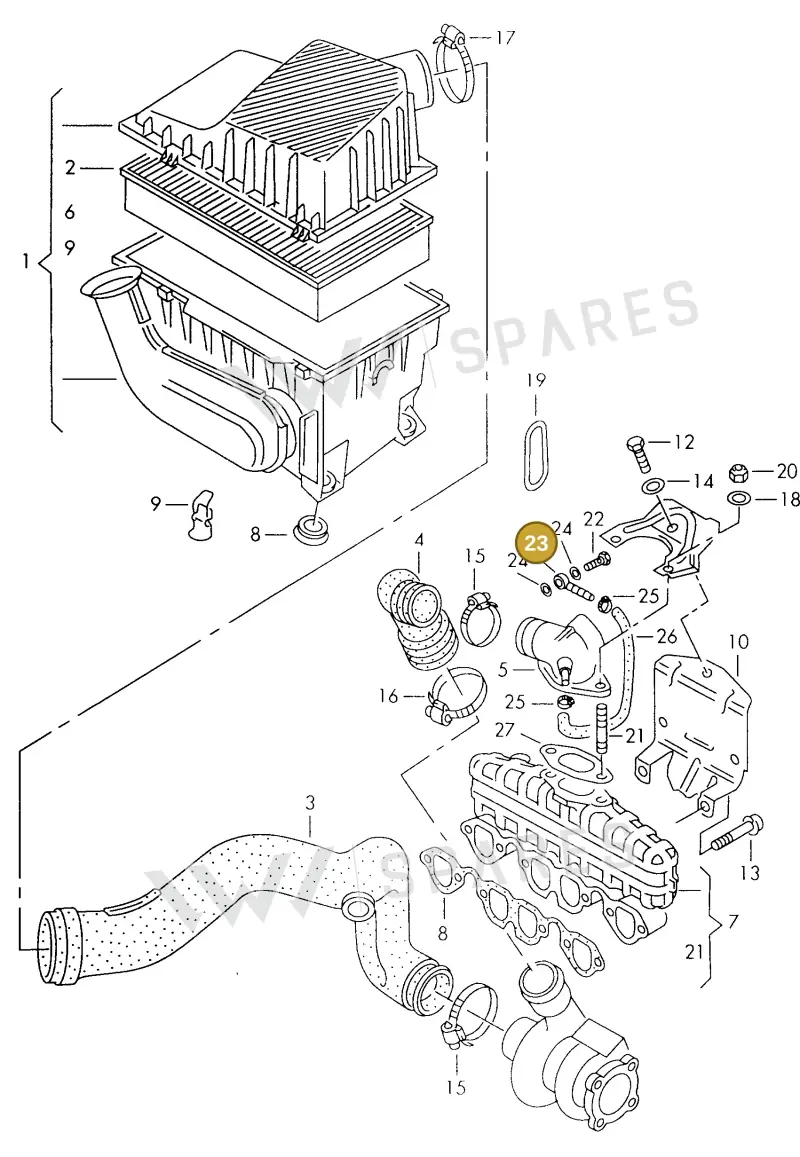 063133662B — Volkswagen Passat (1994-1997) diagram 147129380, position 23
