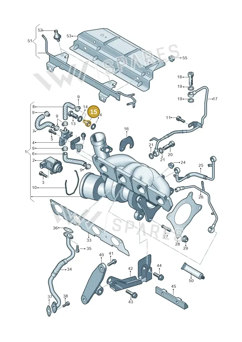 063133662B — Volkswagen Golf Cabriolet (2011-2016) diagram 651145580, position 15