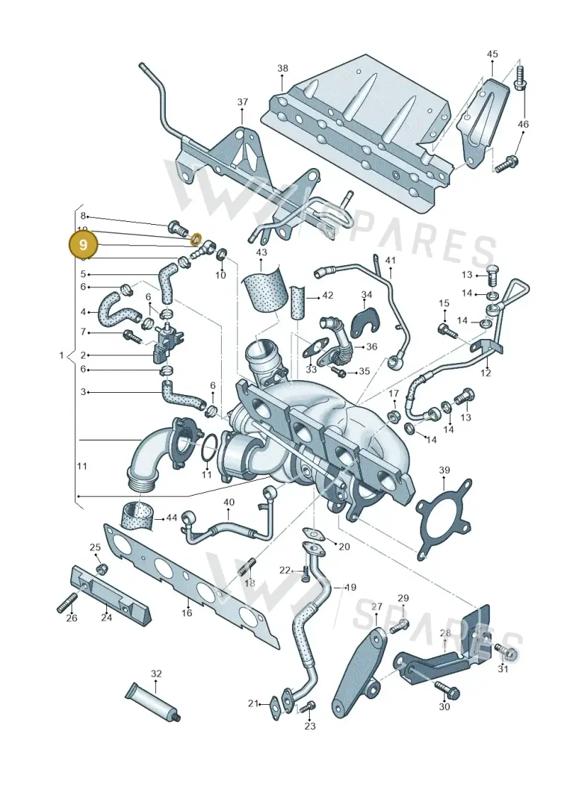 063133662B — Volkswagen Polo (2012-2014) diagram 747145580, position 9