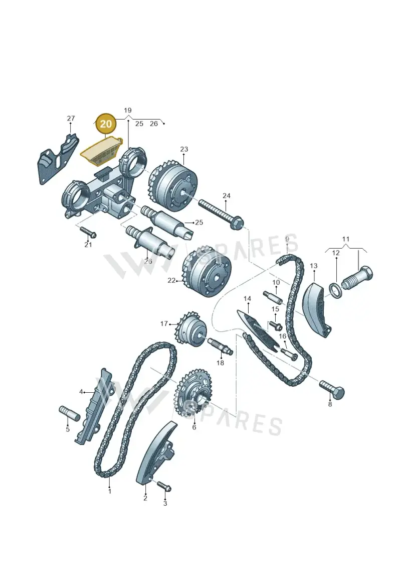 066109514A — Volkswagen Touareg BlueMotion (2014-2018) diagram 710109600, position 20