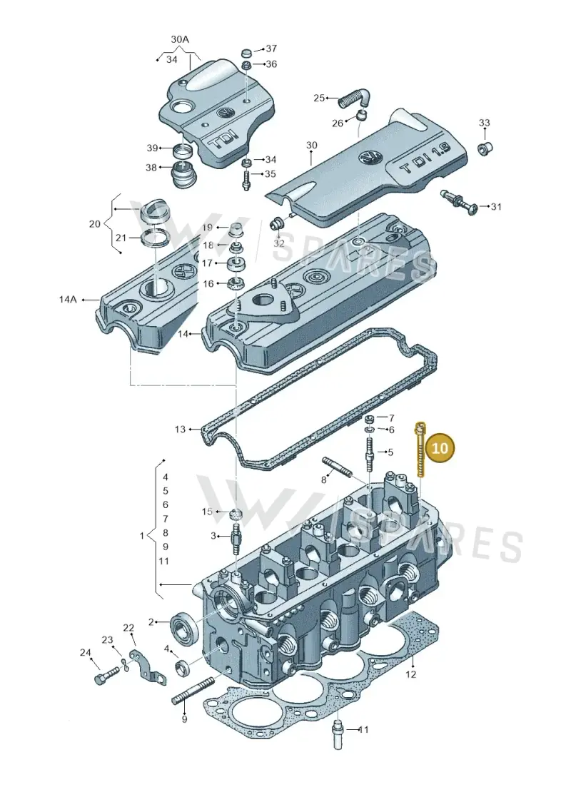 068103384A — Volkswagen CADDY-KOMBI/KASTENW.   06> (2005-) diagram 121103450, position 10